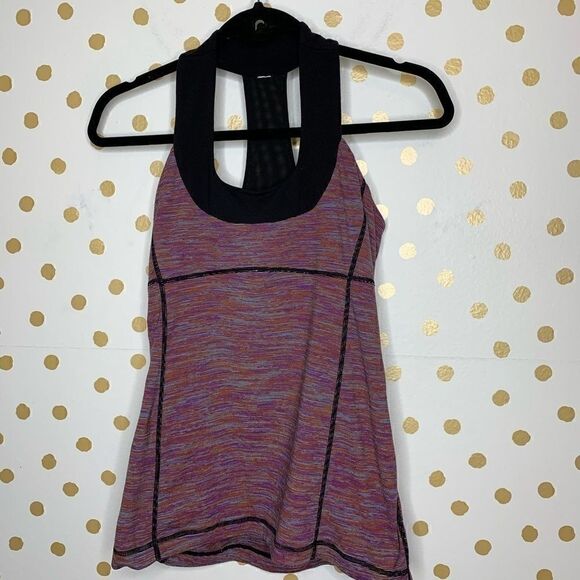 𝅺LULULEMON Purple Scoop Neck Racerback Striped Tank 6 - Picture 3 of 5